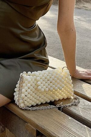 Berry Beaded Shoulder Bag