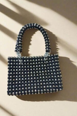 Milli Black & Silver Beaded Bag