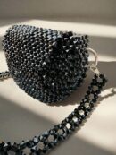 Crystal Coal Black Beaded Bag